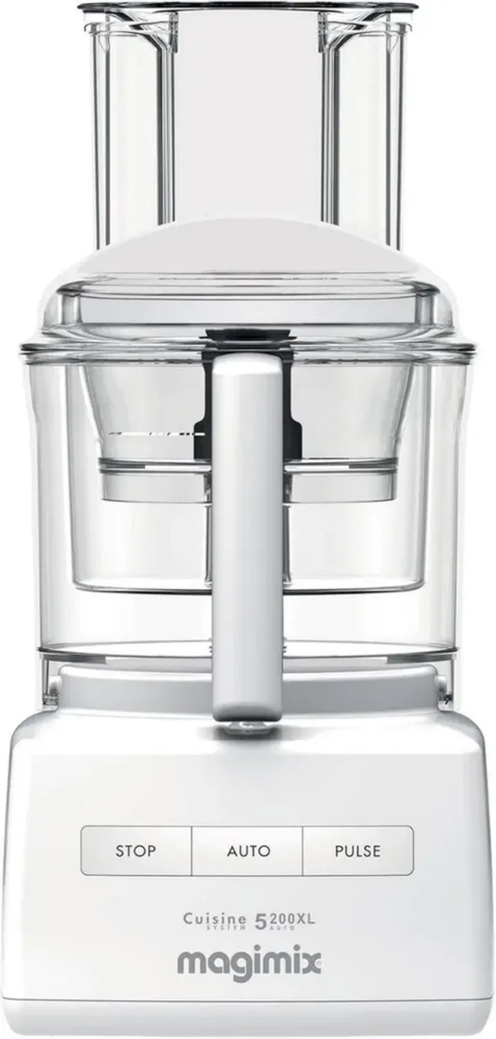 Robot Culinaire Multifonction Magimix 5200 XL - Mixeur, Blender, Pétrin, Fouet - Accessoires Complets - Adapté aux Grandes Familles - Moteur Silencieux 3,6L - Fabriqué en France - Blanc