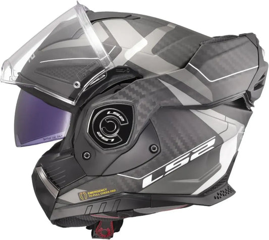 Casque Modulable LS2 ADVANT X Carbon Gris Argent Mat Taille L