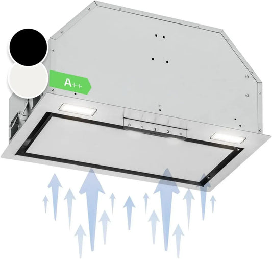 Klarstein Hotte Cuisine 52cm, Encastrable et Silencieuse, Modèle 90cm avec Éclairage LED, Débit 397 m³/h, Évacuation Efficace, Commande Tactile