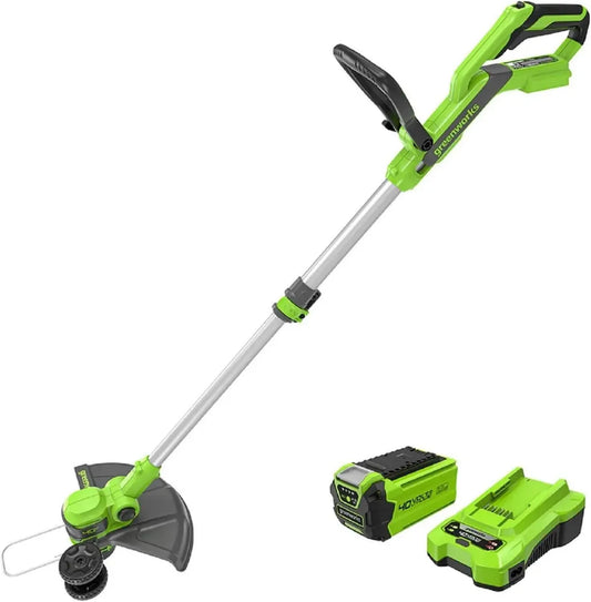 Coupe-bordures Sans Fil Greenworks 40V, Largeur 33 cm, 1,65 mm Fil Automatique, Batterie 2Ah Incluse